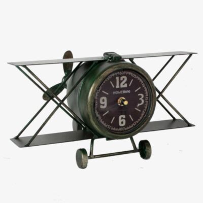 Hometime Aeroplane Metal Mantel Clock W2796