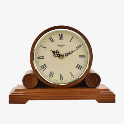 WM Widdop Walnut Round Mantel Clock W2649W