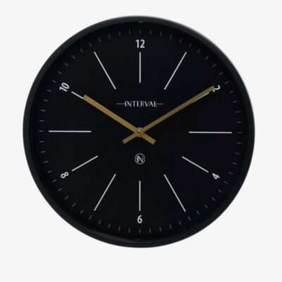  Interval Metal Black Wall Clock W9849B