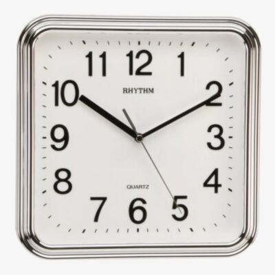 Rhythm Square White Wall Clock CMG466NR19
