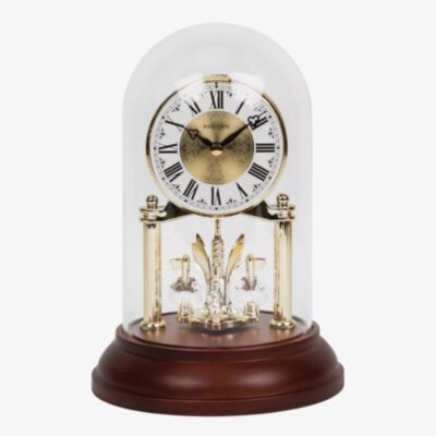 Rhythm Anniversary Wooden Base Mantel Clock CRG121NR06