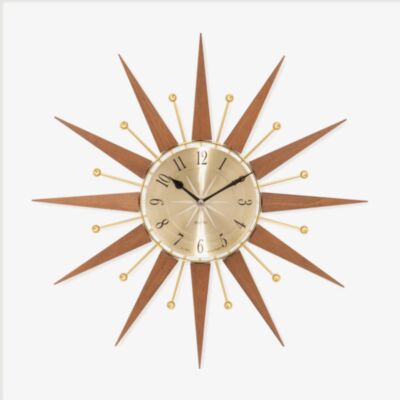 Acctim Wolcott Sun Brass Walnut Wall Clock 29506
