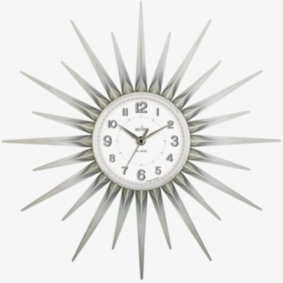 Acctim Stella Silver Chrome Starburst Wall Clock 21767