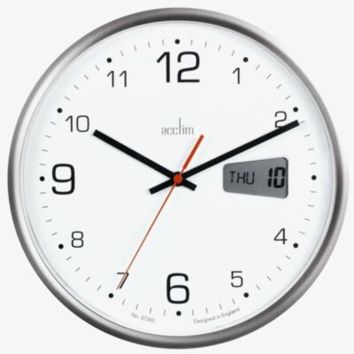 Acctim Kalendar Digital Date White Classic Clock 22367