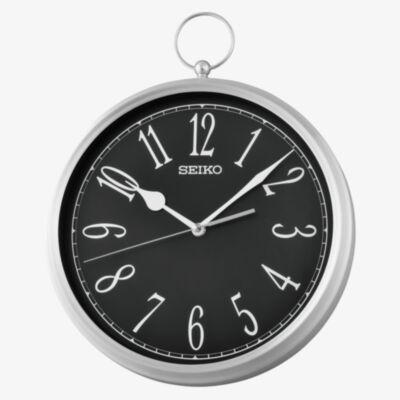 Seiko Black Dial Pocket Watch Style Wall Clock QXA850A