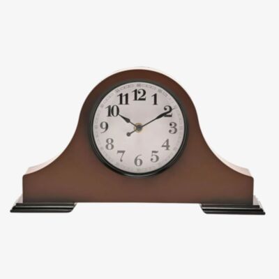 Hometime White Dial Brown Mantel Clock W3016