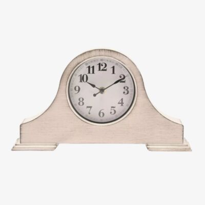 Hometime Vintage Style White Mantel Clock W3017
