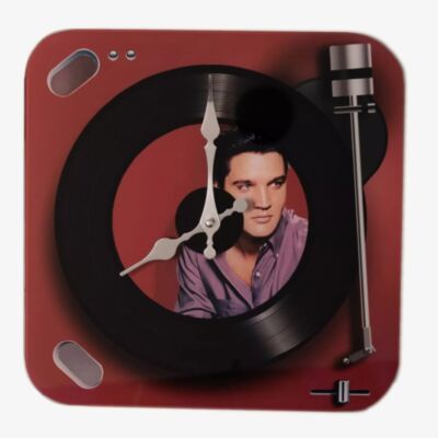 Hometime Record Player Glass Wall Clock W7968