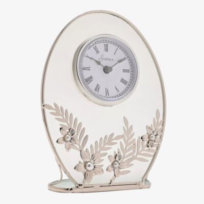 Sophia Silver Daisy Mantel Clock SP3505CK