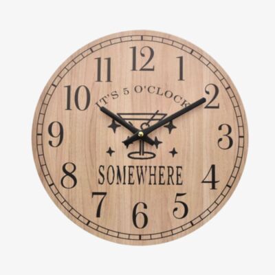 Hometime Its 5 Oclock Somewhere Wall Clock W802203 (Assorted 3)