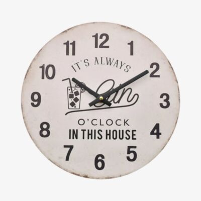 Hometime Its Always Gin OClock Wall Clock W802203 (Assorted 4)