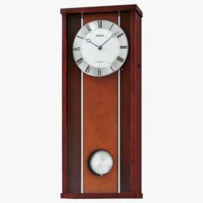 Seiko Clocks Traditional Pendulum Dark Brown Musical Wall Clock QXM396B