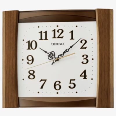 Seiko Clocks Retro Dark Wood Wall Clock QXA827Z