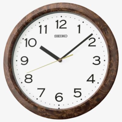 Seiko Clocks Timeless Dark Brown Wall Clock QHA014B