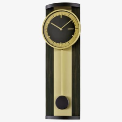 Seiko Clocks Timeless Black & Gold-Coloured Wooden Pendulum Wall Clock QXC244G
