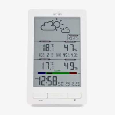 Acctim Skyler White Digital Barometer Clock 16162