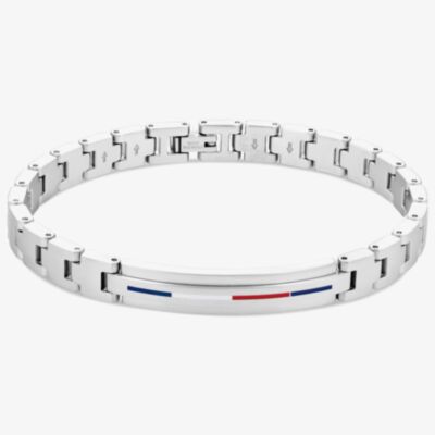 Tommy Hilfiger Mens Silver Logo ID Bracelet 2790313