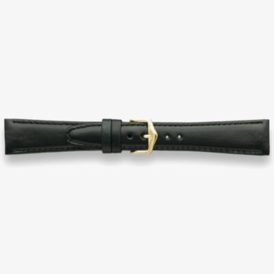 Darlena Montrose Black Leather Gold Buckle Watch Strap 1217