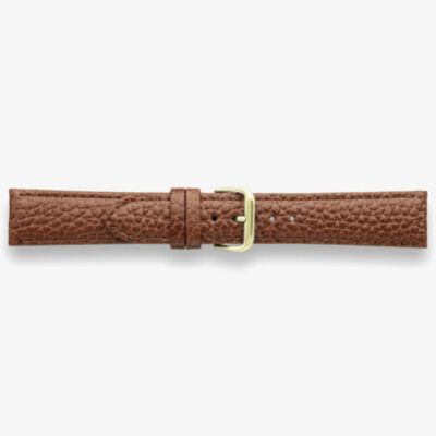 Darlena Harrow Grained Brown Leather Gold Buckle Watch Strap LS1003 BRN Y