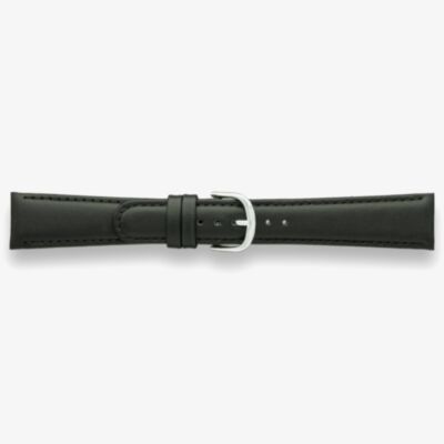Darlena Newbury Black Leather Silver Buckle Watch Strap 1002