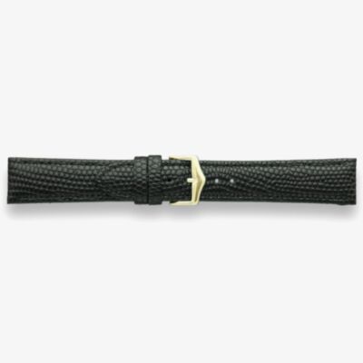 Darlena Chester Black Leather Gold Buckle Watch Strap 1203