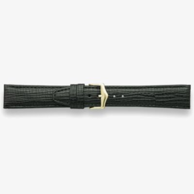 Darlena Huntingdon Black Leather Gold Buckle Watch Strap 1205