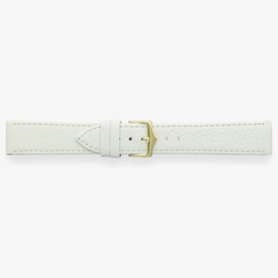 Darlena York White Leather Gold Buckle Watch Strap 1302
