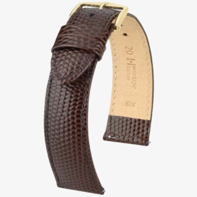 HIRSCH Rainbow Long Brown Leather Watch Strap 12322610-1
