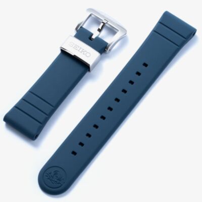Seiko Smooth Blue Rubber 22mm Watch Strap R03K011J0