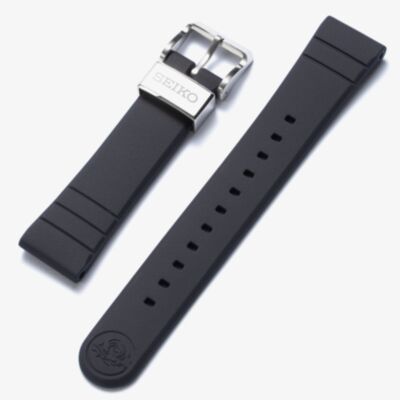 Seiko Smooth Black Rubber 22mm Watch Strap R03L012J0