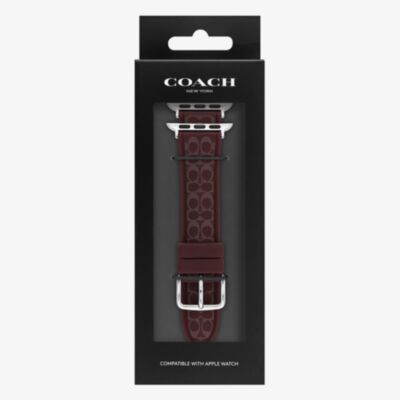 Coach Ladies Blackcurrent Rubber Apple Watch Strap 14700320