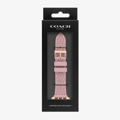 Coach Ladies Pink Silicone Apple Watch Strap 14700040