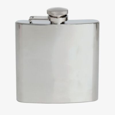 Brushed Stainless Steel Engravable 6oz Hip Flask HF-18
