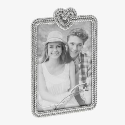 Silver Rope Heart 4x6 Photo Frame 357050
