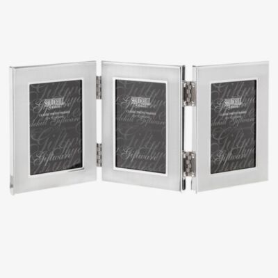 Shudehill Plain Silver Triple Folding Photo Frame 24103