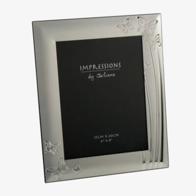 Impressions Silver Plated Butterfly 6x8 Inch Photo Frame FS100468