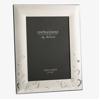 Impressions Juliana Silver Plated Hearts 6x8 Inch Photo Frame FS110168