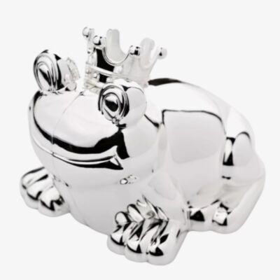 Bambino Silver Plated Frog Money Box Gift BM237