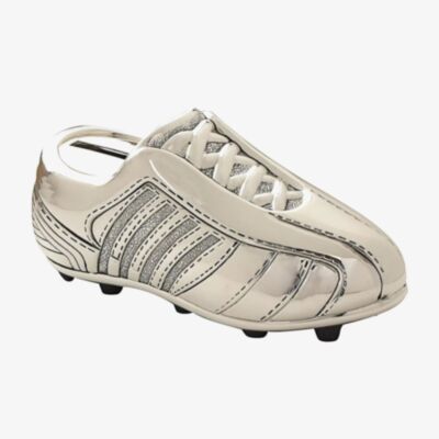 Bambino Silver Football Boot Money Box Gift CG238