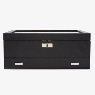 WOLF Viceroy 10 Piece Black Drawer Watch Box 466202