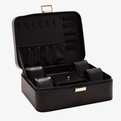 Sophia Black Oblong Leather Look Jewellery Box SP3345