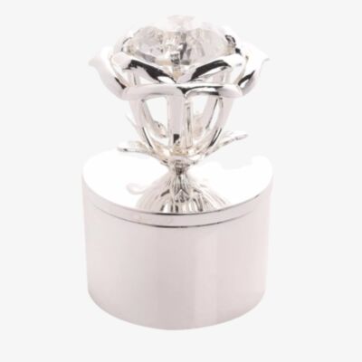 Sophia Silver Rose Jewel Jewellery Box SP3576