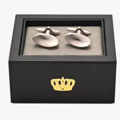 Harvey Makin Silver Curved Wavy Cufflinks HM2382