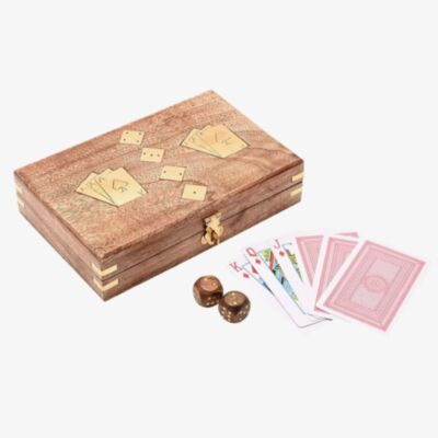 Harvey Makin Cards & Dice Wooden Games Set Gift HM1992
