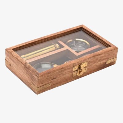 Harvey Makin Magnifying Glass Telescope And Compass Gift HM2435