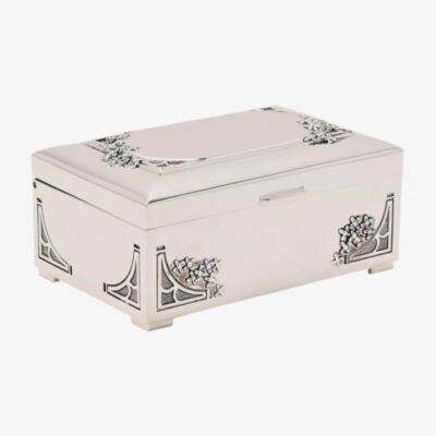 Sophia Oblong Flower Design Trinket Box JTB101