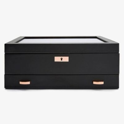 WOLF Axis Copper 10 Piece Watch Box With Drawer 488216