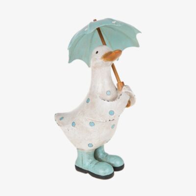 Polka Dot Brolly Duck Aqua Small Figurine 295601