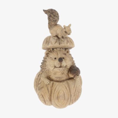 Woodgrain Pals Hedgehog In Pumpkin Ornament 362324
