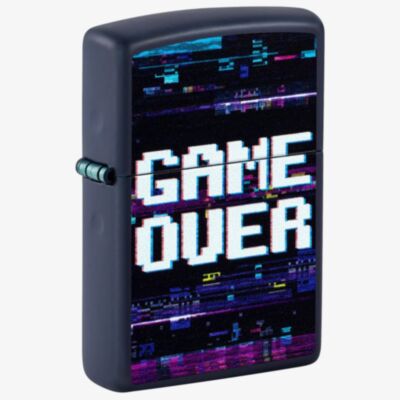 Zippo Matte Navy Game Over Design Lighter 46663